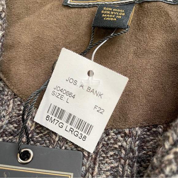 Jos. A. Bank Reserve Sweater Large NWT Cardigan Cable Knit Shawl Collar Wool - Picture 3 of 6